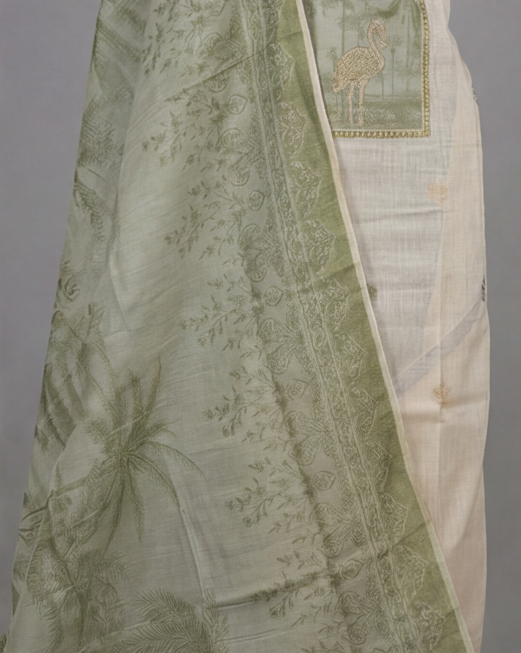 Premium Chanderi Zari - Green