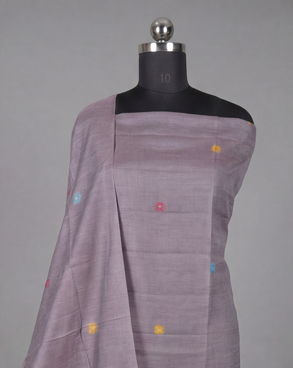 Premium Chanderi Zari - Light Gray