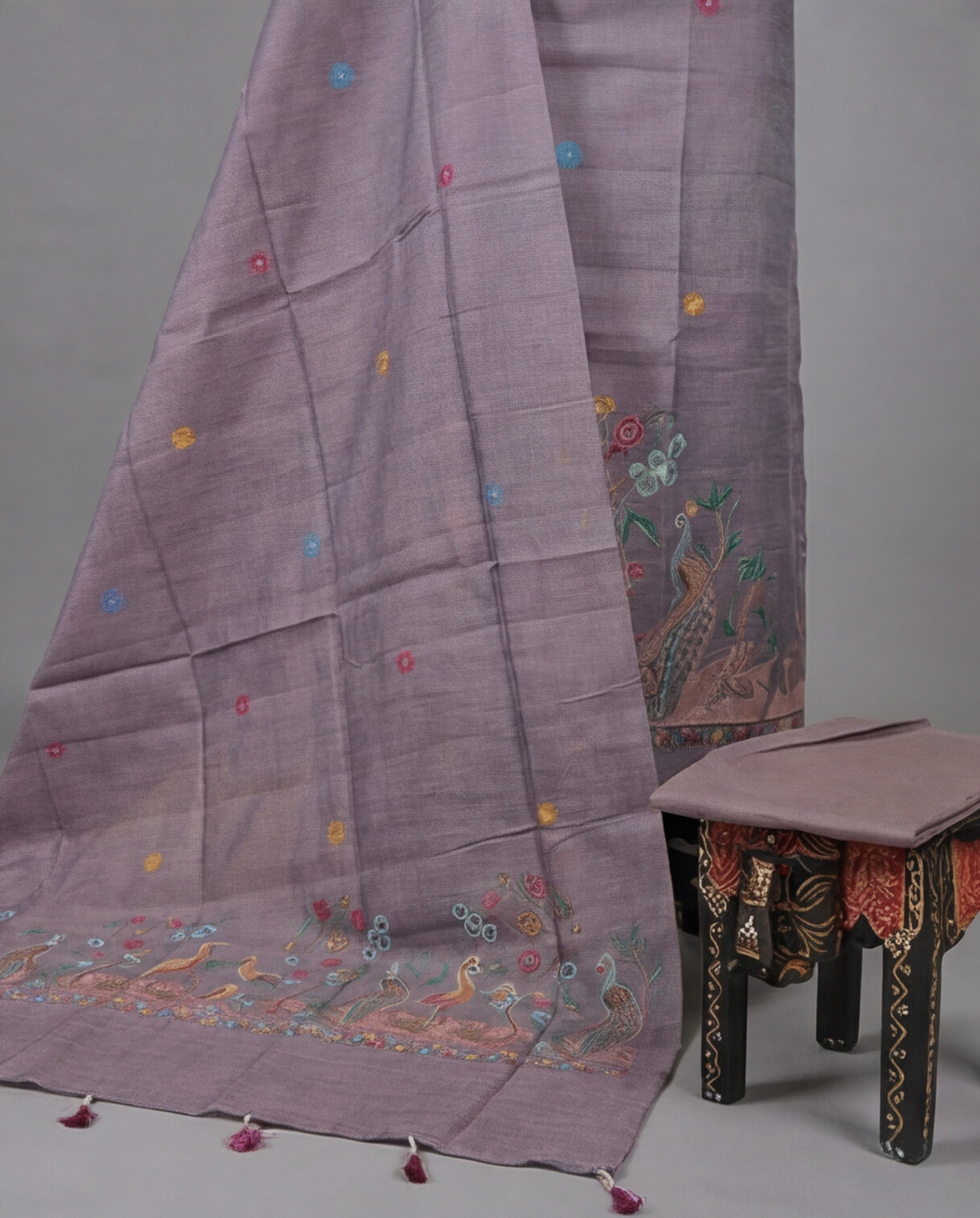 Premium Chanderi Zari - Light Gray