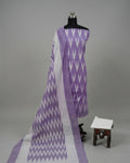 Pure Ikkat Chudi set in orchid purple fabric by S Fabs, featuring traditional embroidery and vibrant color details.