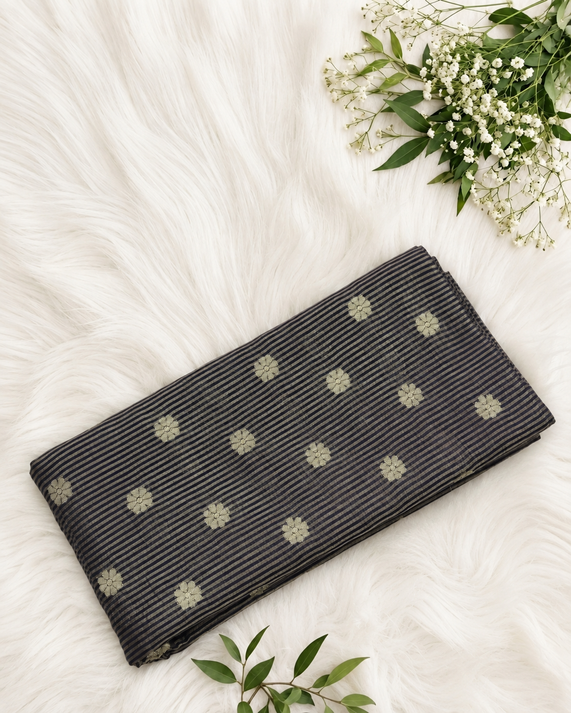 Charcoal black Tissue Brocade top from S Fabs, showcasing intricate brocade fabric and elegant design.