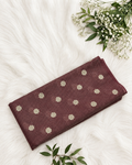 Maroon tissue brocade top by S Fabs showcasing intricate fabric texture and elegant design.