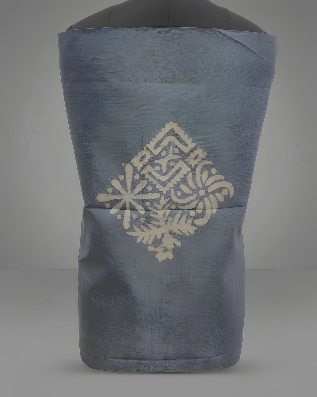 KHADI SILK CRACK BATIK  CHUDI SETS -SLATE GREY WITH  DUSTEY WINE