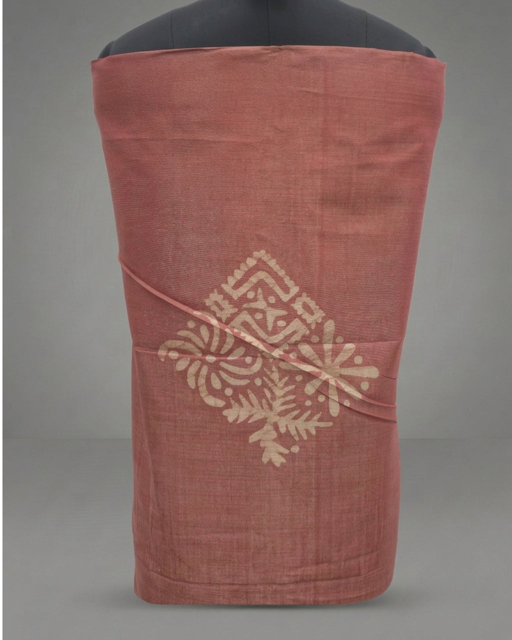 KHADI SILK CRACK BATIK  CHUDI SETS -TERRACOTTA WITH SLATE GREY