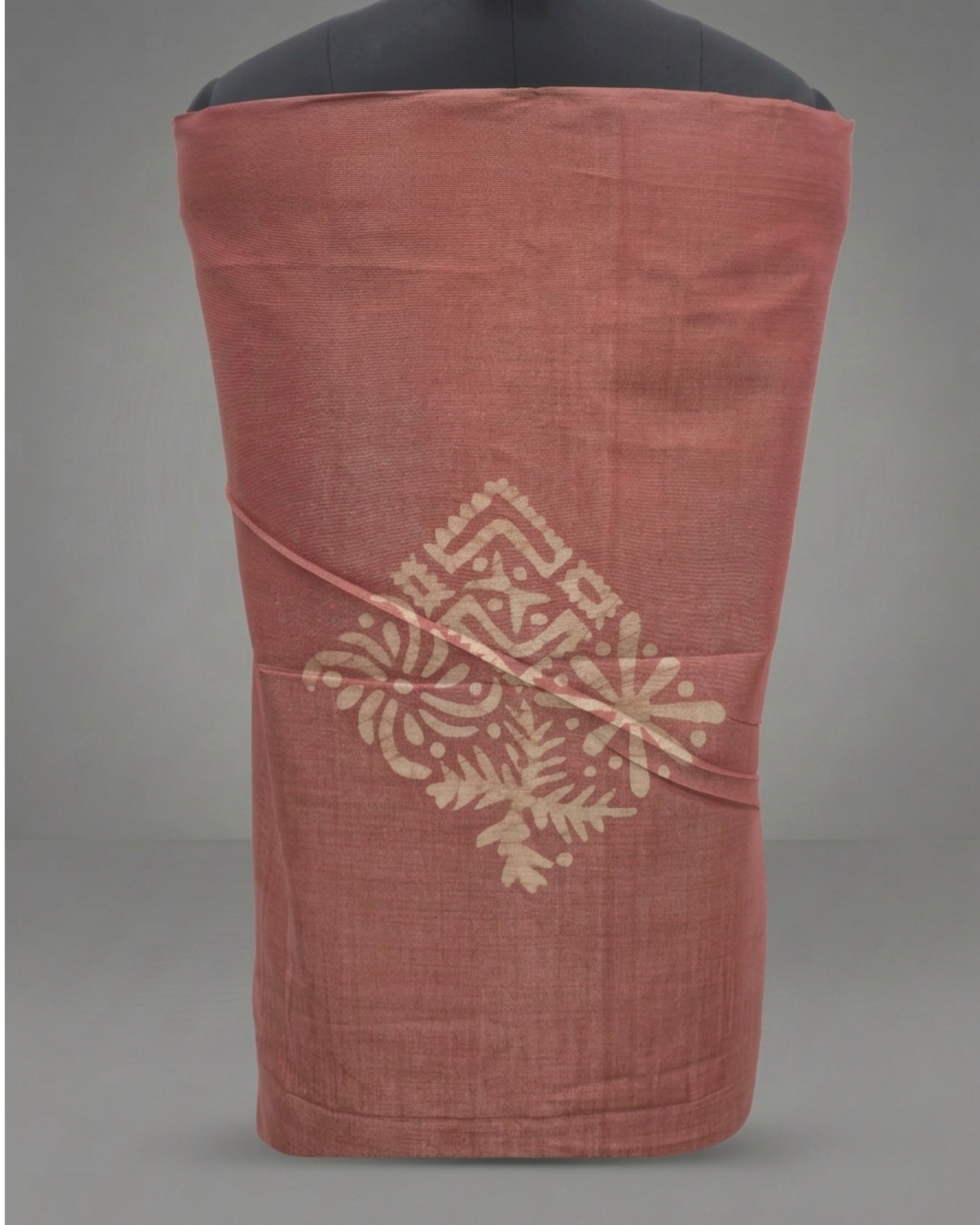 KHADI SILK CRACK BATIK  CHUDI SETS -TERRACOTTA WITH SLATE GREY